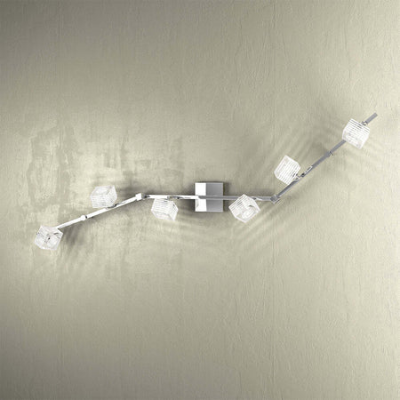 Applique-Contemporanea-Metropolitan-Metallo-Cromo-Vetro-Trasparente-6-Luci-G9