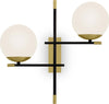 Applique-Contemporanea-Nostalgia-Metallo-Oro-2-Luci-Diffusori-Bianchi
