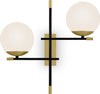 Applique-Contemporanea-Nostalgia-Metallo-Oro-2-Luci-Diffusori-Bianchi