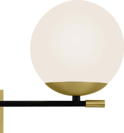 Applique-Contemporanea-Nostalgia-Metallo-Oro-2-Luci-Diffusori-Bianchi