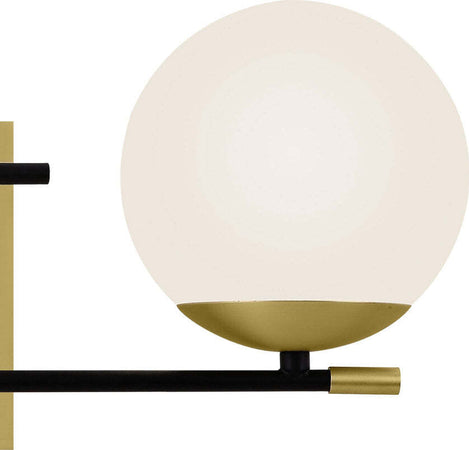Applique-Contemporanea-Nostalgia-Metallo-Oro-Opaco-2-Luci-Diffusori-Bianchi