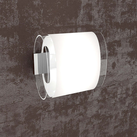 Applique-Contemporanea-Oval-Tube-Metallo-Cromo-Vetro-Satinato-Trasp-1-Luce-G9