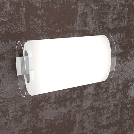 Applique-Contemporanea-Oval-Tube-Metallo-Cromo-Vetro-Satinato-Trasp-2-Luci-G9