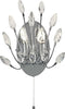 Applique-Contemporanea-Pavone-Acciaio-Cromo-Vetro-Trasparente-2-Luci-G9