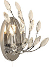 Applique-Contemporanea-Pavone-Acciaio-Cromo-Vetro-Trasparente-2-Luci-G9