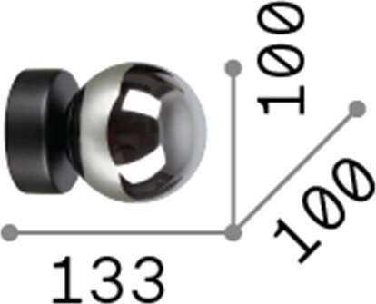 Applique-Contemporanea-Perlage-Metallo-Nero-1-Luce-3W-3000K-Luce-Calda