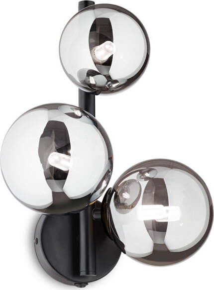 Applique-Contemporanea-Perlage-Metallo-Nero-3-Luci-G9-3W-3000K-Luce-Calda