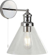 Applique-Contemporanea-Piramide-Acciaio-Cromo-Vetro-Trasparente-1-Luce-E27