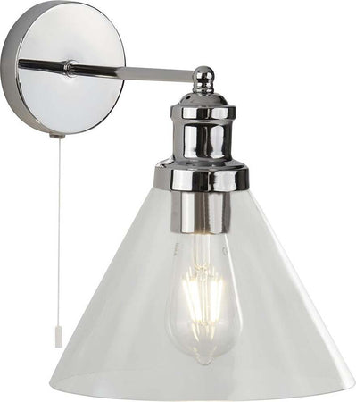 Applique-Contemporanea-Piramide-Acciaio-Cromo-Vetro-Trasparente-1-Luce-E27
