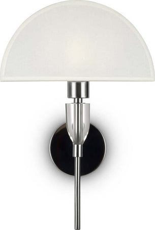 Applique-Contemporanea-Prima-Metallo-Cromo-Diffusore-Cotone-Bianco