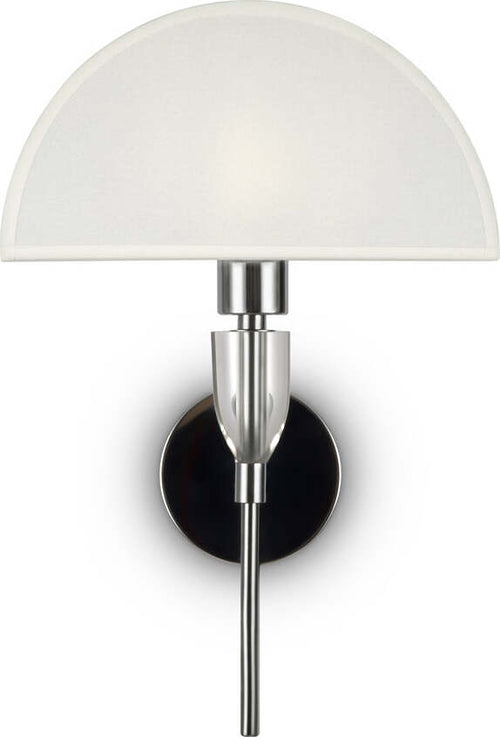 Applique-Contemporanea-Prima-Metallo-Cromo-Diffusore-Cotone-Bianco