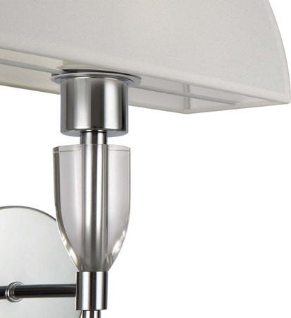 Applique-Contemporanea-Prima-Metallo-Cromo-Diffusore-Cotone-Bianco