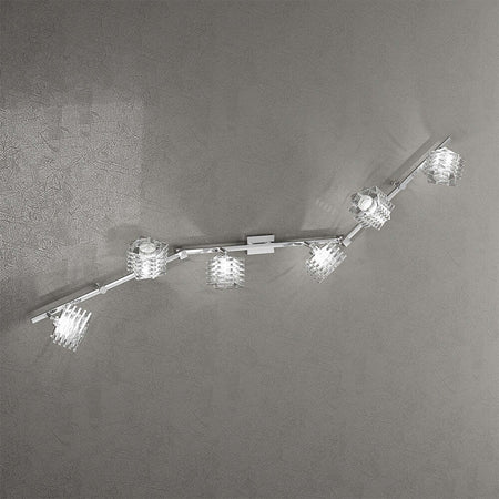 Applique-Contemporanea-Rubik-Metallo-Cromo-Diffusore-Cristallo-6-Luci-G9