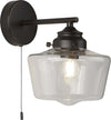 Applique-Contemporanea-School-House-Acciaio-Nero-Vetro-Trasparente-1-Luce-E27
