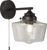 Applique-Contemporanea-School-House-Acciaio-Nero-Vetro-Trasparente-1-Luce-E27