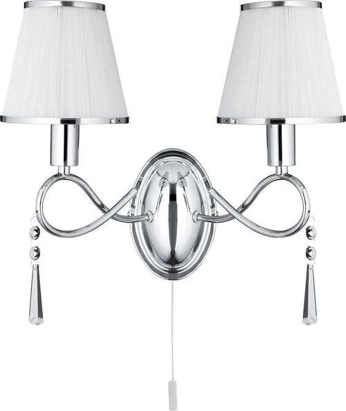 Applique-Contemporanea-Semplicità-Acciaio-Cromo-Vetro-2-Luci-E14