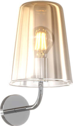 Applique-Contemporanea-Shaded-Metallo-Cromo-Vetro-Ambra-1-Luce-E27