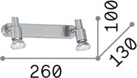 Applique-Contemporanea-Slem-Metallo-Bianco-2-Luci-Gu10-10W-3000K-Luce-Calda