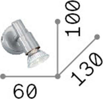 Applique-Contemporanea-Slem-Metallo-Cromo-1-Luce-Gu10-10W-3000K-Luce-Calda