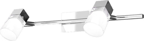 Applique-Contemporanea-Sunny-Metallo-Cromo-Vetro-Satinato-2-Luci-G9