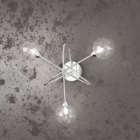 Applique-Contemporanea-Super-Ball-Metallo-Cromo-Vetro-Pirex-3-Luci-G9