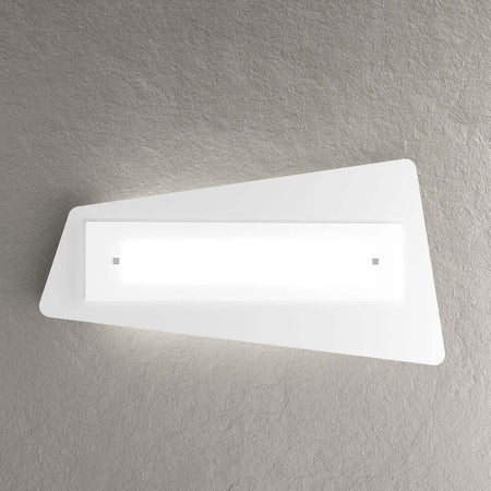 Applique-Contemporanea-Unusual-Metallo-Bianco-E-Vetro-Chiaro-Satinato-2-Luci-E27