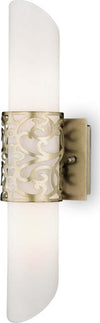 Applique-Contemporanea-Venera-Metallo-Ottone-2-Luci-Diffusore-In-Pvc