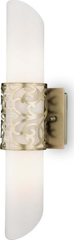 Applique-Contemporanea-Venera-Metallo-Ottone-2-Luci-Diffusore-In-Pvc