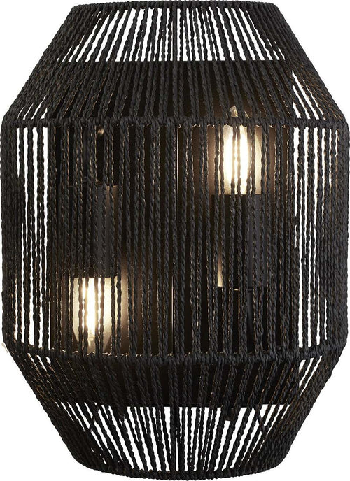 Applique-Contemporanea-Vimini-Acciaio-Nero-Tessuto-2-Luci-E27