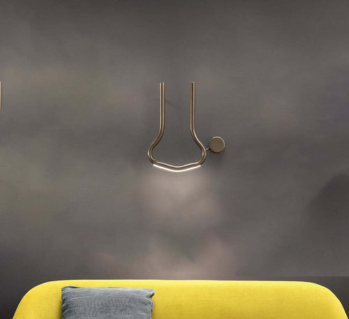 Applique-Contemporanea-Visio-Metallo-Marrone-Vetro-Led-4,6W