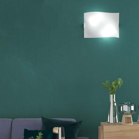 Applique-Contemporanea-Wing-Metallo-Vetro-Bianco-Satinato-2-Luci-E27-36Cm