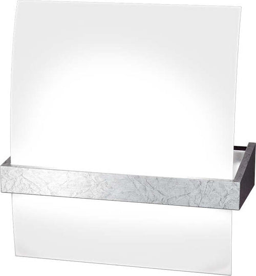 Applique-Contemporanea-Wood-Metallo-Foglia-Argento-Vetro-Bianco-1-Luce-E27