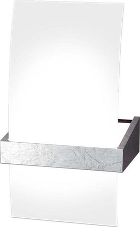 Applique-Contemporanea-Wood-Metallo-Foglia-Argento-Vetro-Bianco-1-Luce-G9