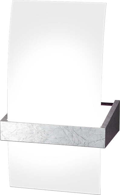 Applique-Contemporanea-Wood-Metallo-Foglia-Argento-Vetro-Bianco-1-Luce-G9