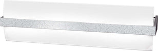 Applique-Contemporanea-Wood-Metallo-Foglia-Argento-Vetro-Bianco-2-Luci-E27-L50Cm