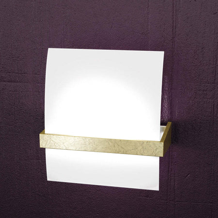 Applique-Contemporanea-Wood-Metallo-Foglia-Oro-Vetro-Bianco-1-Luce-E27