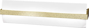 Applique-Contemporanea-Wood-Metallo-Foglia-Oro-Vetro-Bianco-2-Luci-E27-L50Cm