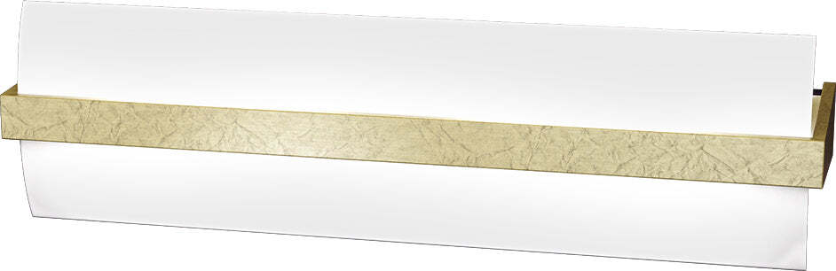 Applique-Contemporanea-Wood-Metallo-Foglia-Oro-Vetro-Bianco-2-Luci-E27-L50Cm