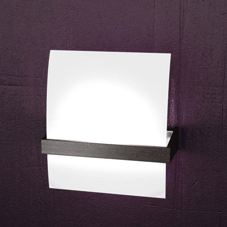 Applique-Contemporanea-Wood-Metallo-Nero-Wengè-Vetro-Bianco-1-Luce-E27