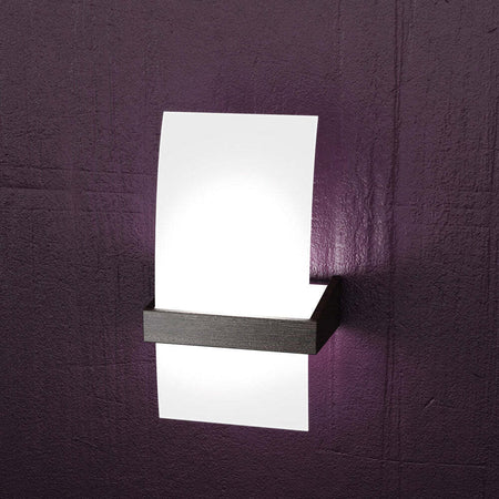 Applique-Contemporanea-Wood-Metallo-Nero-Wengè-Vetro-Bianco-1-Luce-G9