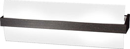 Applique-Contemporanea-Wood-Metallo-Nero-Wengè-Vetro-Bianco-2-Luci-E27-L40Cm