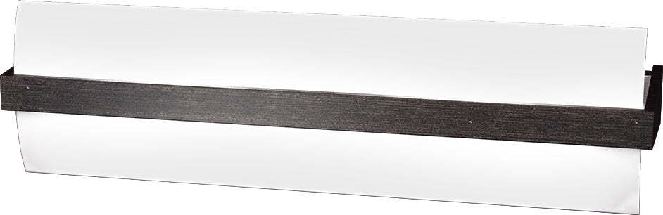 Applique-Contemporanea-Wood-Metallo-Nero-Wengè-Vetro-Bianco-2-Luci-E27-L50Cm