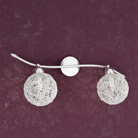 Applique-Contemporaneo-Orizz-Willow-Metallo-Cromo-Diffusore-Alluminio-2-Luci-G9