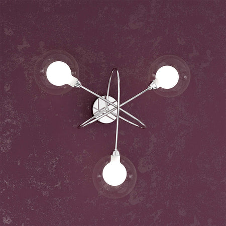 Applique-Contemporaneo-Willow-Metallo-Cromo-Vetro-Bianco-E-Satinato-3-Luci-G9