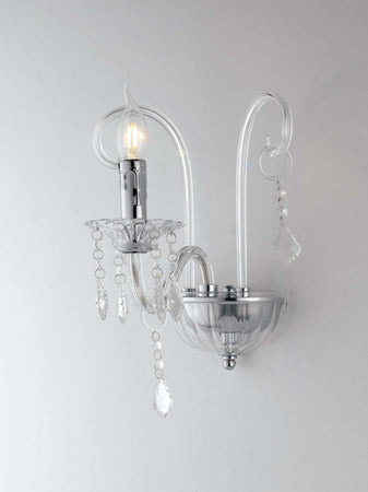Applique Cristallo Cromo 1Xe14 22X30X25Cm Illuminazione/Illuminazione per interni/Illuminazioni per pareti/Applique Led Mall Home - Napoli, Commerciovirtuoso.it