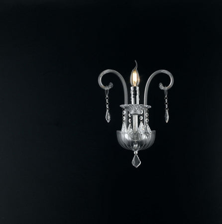 Applique Cristallo Cromo 1Xe14 22X30X25Cm Illuminazione/Illuminazione per interni/Illuminazioni per pareti/Applique Led Mall Home - Napoli, Commerciovirtuoso.it