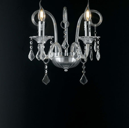 Applique Cristallo Cromo 2Xe14 32X30X22Cm Illuminazione/Illuminazione per interni/Illuminazioni per pareti/Applique Led Mall Home - Napoli, Commerciovirtuoso.it