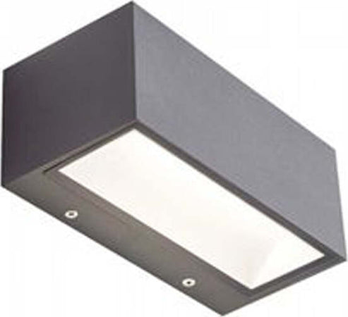 Applique-Da-Esterno-Contemporanea-Box-Alluminio-E-Vetro-Grigio-Led-12W-4000K