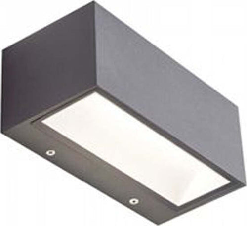 Applique-Da-Esterno-Contemporanea-Box-Alluminio-E-Vetro-Grigio-Led-12W-4000K