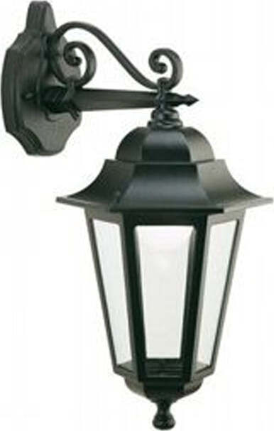 Applique-Da-Esterno-Contemporanea-Esagonale-Alluminio-E-Vetro-Nero-1-Luce-E27